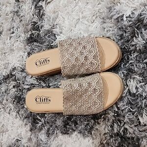 CLIFFS White Mountain Typhoon Women's Platform Slide Sandals - Knit Comfort & Athletic Sole